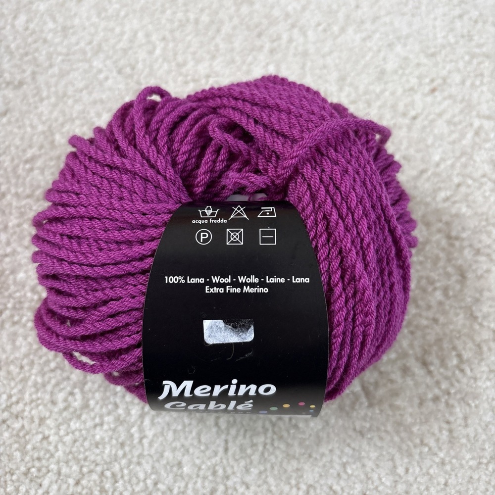 Vintage Stacy Charles MERINO CABLE Yarn Color  #137 Purple 1.75 oz 83 yds Italy